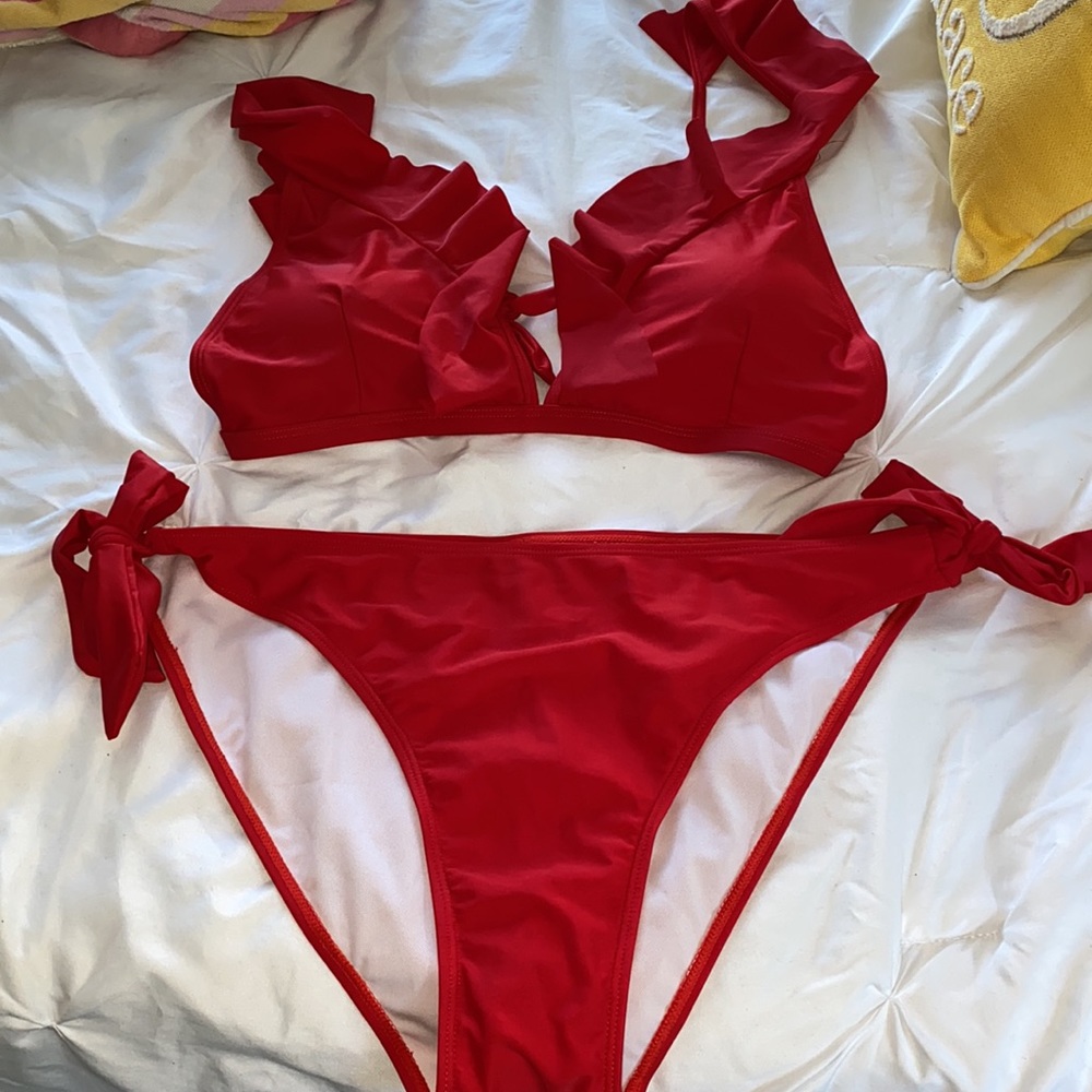 Red Two Piece Bathing Suit- 2XL
